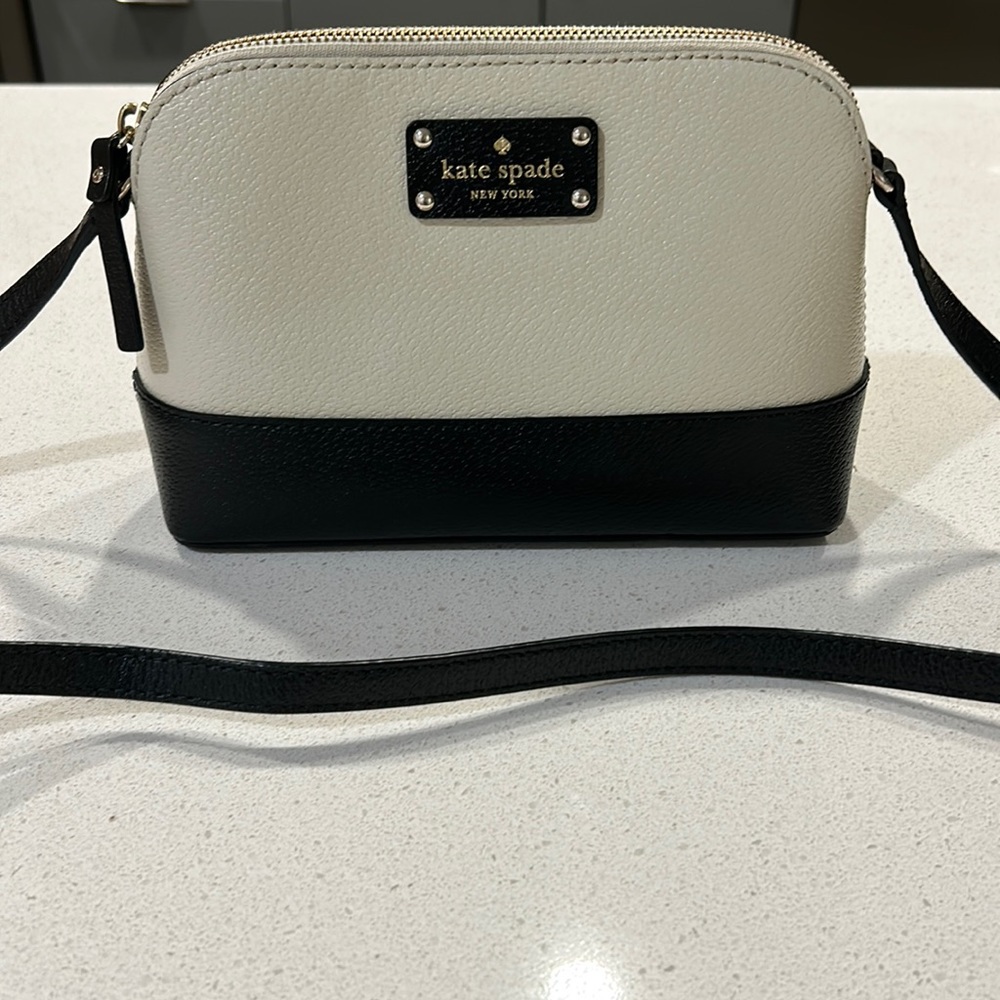 Kate Spade NY Domed Two Tone Leather Satchel Handbag Purse
